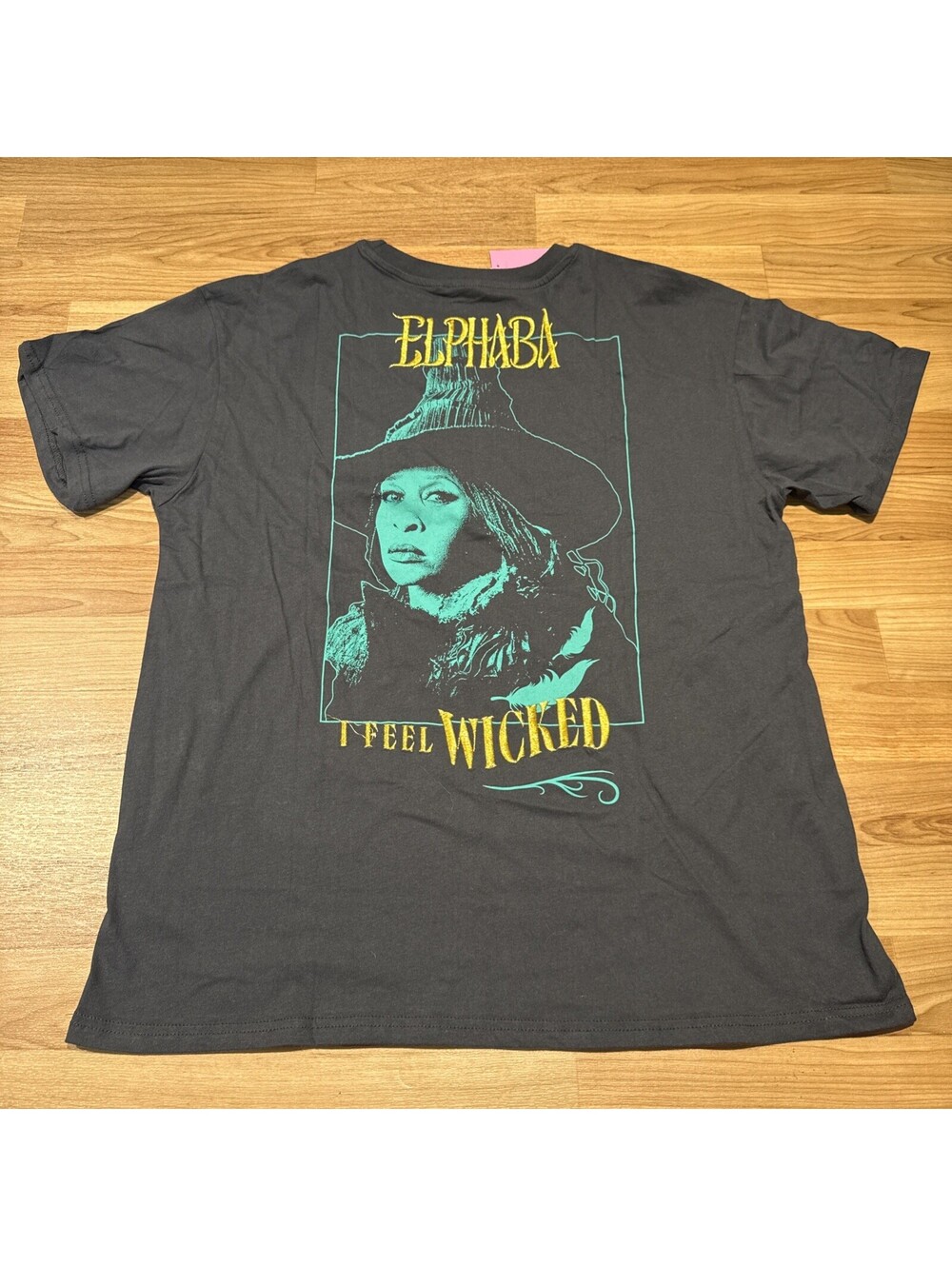 Wicked Movie Elphaba T-Shirt Black Gold Embroidered Cynthia Erivo Tee Medium